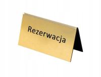 TABLICZKA INFORMACYJNA REZERWACJA NA STÓŁ - GRAWER 10x5 cm