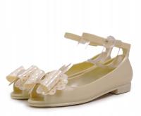 BALERINKI DZIECIĘCE Meliski Miękkie RETRO KROPKI GROSZKI , 18cm