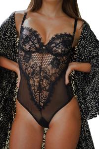 BIELIZNA EROTYCZNA DAMSKA SEKSOWNE BODY DEKOLT KORONKA SEXY KOMPLET STRÓJ