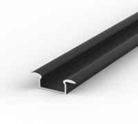 Встраиваемый алюминиевый профиль для светодиодной ленты черный 2 метра премиум