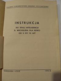 INSTRUKCJA DO SKALI INTELIGENCJI WECHSLERA DZIECI