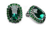Зеленые Клипсы Swarovski Emerald Элегантные Модные