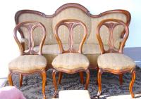 KANAPA + 3 KRZESŁA + 1 PUFA seria Biedermeier Cena w Dół