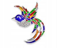 Kiara Duża Broszka Rajski Ptak Kryształy Swarovski Oryginalna Markowa Modna