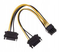 Adapter zasilania WulkanCenPL 2xSATA 15 Pin do 8 Pin PCIe