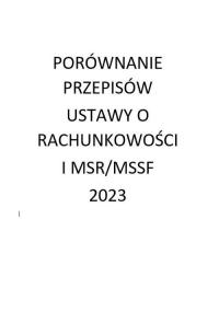 Porównanie przepisów ustawy o rachunkowości i MSR/MSSF 2023 Katarzyna Trzpi