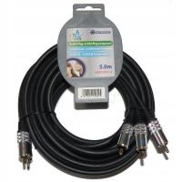 3xRCA component wtyk - wtyk 5m kabel video HQAS