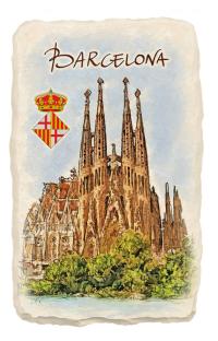 Magnes na lodówkę kamień pamiątka BARCELONA 305A