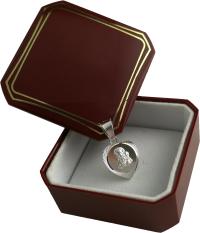 Серебряный кулон медальон с бриллиантами серебро 925