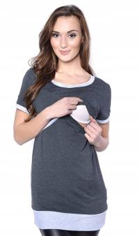 Bluzka ciążowa i do karmienia Mandy grafitowa XL