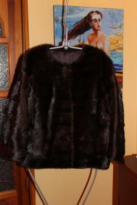 Futro naturalne brązowe norki szyte jak szynszyle