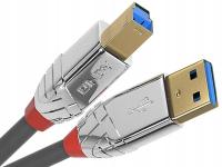 Lindy 36660 kabel USB 0,5 m USB A USB B Chrom, Szary