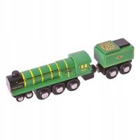 Pociąg drewniany Bigjigs Toys zielony