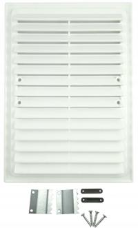 РЕШЕТКА ВЕНТИЛЯТОРА 14 X 21 СМ ДЫМОХОД КОСАЯ БЕЛАЯ