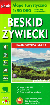 Beskid Żywiecki mapa laminowana Zawoja Rajcza