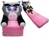 Krzesełko dla dziecka różowa pluszowa sowa