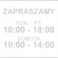 NAKLEJKA ZAPRASZAMY folia szroniona drzwi 30cm