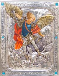 Икона Святого Михаила Архангела золотой бархат nr85P