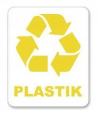 Nalepka PLASTIK na ŚMIETNIK kosz do SEGREGACJI eko