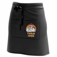 Zapaska Fartuch Kelnerski Czarny Logo Kieszenie M