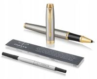 Parker IM Długopis kulkowy Brushed Metal GT stalowy złote czarny tusz etui