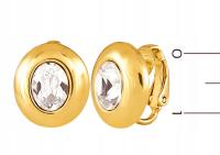 Klipsy złote COLIBRA z kamieniami Swarovski eleganckie