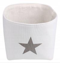 Koszyk tekstylny Elvis biały gwiazdka 23x20 cm