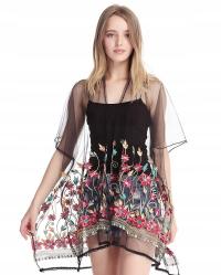 UNIWERSALNY PENIUAR W KWIATY HAFT PIĘKNO MODA STYL AZJATYCKI TURECKI KWIAT