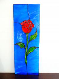 Róża Piękna i bestia Witraż przeszklenie panel