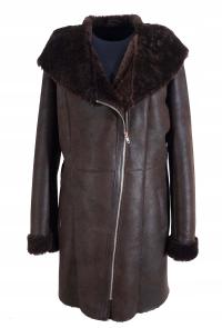 Kożuch DAMSKI Naturalny KAPTUR CIEPŁY Modny ZIMOWY OWCZY LEKKI NEW