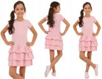 Цветное платье с тремя оборками-134 роз