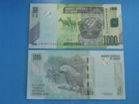 Конго Банкнота 1000 Francs 2013 UNC P-101b Попугай