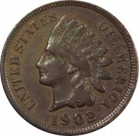 1 CENT 1902 - GŁOWA INDIANINA - STAN (2+) - USA274