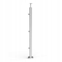 Słupek ze stali nierdzewnej, balustrada balkonowa, schodowa, 3 x Ø12,0 mm