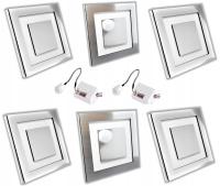 Zestaw 4x Lampka schodowa LED 230+ 2 czujka ruchu SREBRNA 3000k/4500k/6000k