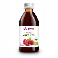 Sok BIO Malina 100% naturalny tłoczony NFC - Ekologiczny sok malinowy 250ml