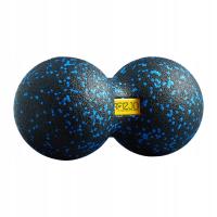 Podwójna piłka do masażu, bardzo twarda 12x24 cm czarno-niebieska 4FIZJO
