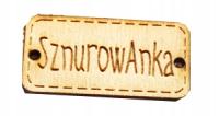 METKI wszywka guzik LOGO tekst DREWNIANA handmade