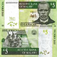 # MALAWI - 5 KWACHA - 2005 - P36b - UNC