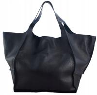 SKÓRZANA czarna TOREBKA worek model 2W1 Saszetka