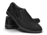 Mokasyny Męskie Półbuty Wsuwane Skóra Naturalna Wygodne 316 Czarne