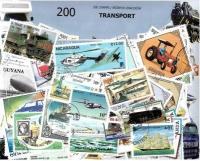 Zestaw 200 znaczków pocztowych - TRANSPORT