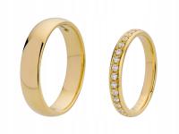 ЗОЛОТО 585 обручальные КОЛЬЦА с 32 БРИЛЛИАНТАМИ 0.48 ct