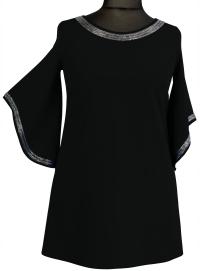 Туника блузка трапеция элегантный формальный черный 56