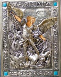 Икона Святого Михаила Архангела золотая древесина № 104