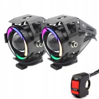 2X фара галогенная лампа LED U7 RING RGB мотоцикл QUAD Switch 2шт