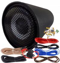 SUPER BASS 800W SUBWOOFER Z WZMACNIACZEM + KABLE + Peiying ZLA0412 Zestaw kabli do wzmacniacza samochodowego
