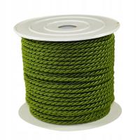 Sznurek oplatany 3,2mm 25m OLIWKA sznurki ROLKA