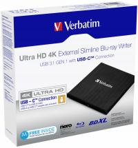 Nagrywarka Blu-Ray VERBATIM 4K UHD USB-C + BD-R + NERO #43888