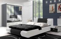 SYPIALNIA SZAFA 200 CM Z LUSTREM ŁÓŻKO Z MATERACEM